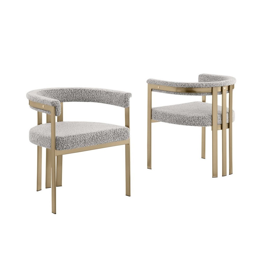Glam gatsby Rich gray side chairs – Set of 2