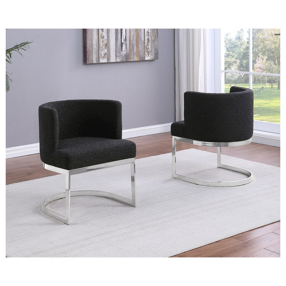 Navy Blue Velvet Faux Crystal Dining Side Chairs