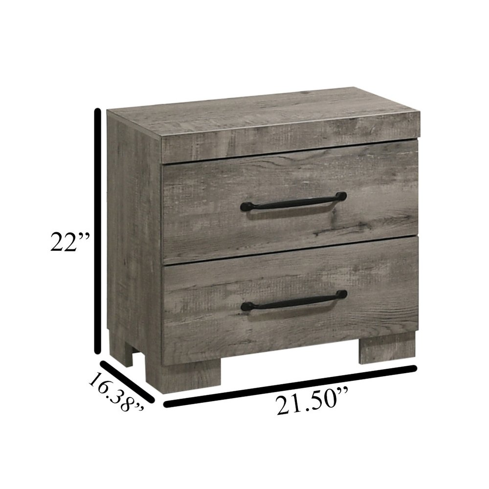 4Pc Modern Full Size Panel Bedroom Set In Antique Gray Color