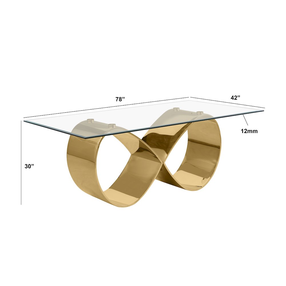 7Pc Tempered Glass Dining Set 6 Rich Gray Boucle Side Chairs And A Gold Base