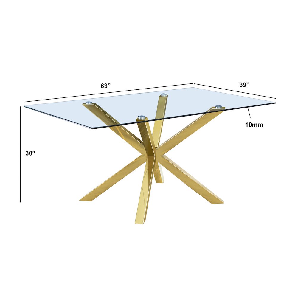 Rectangle Tempered Glass Dining Table With 6 Grey Side Chairs