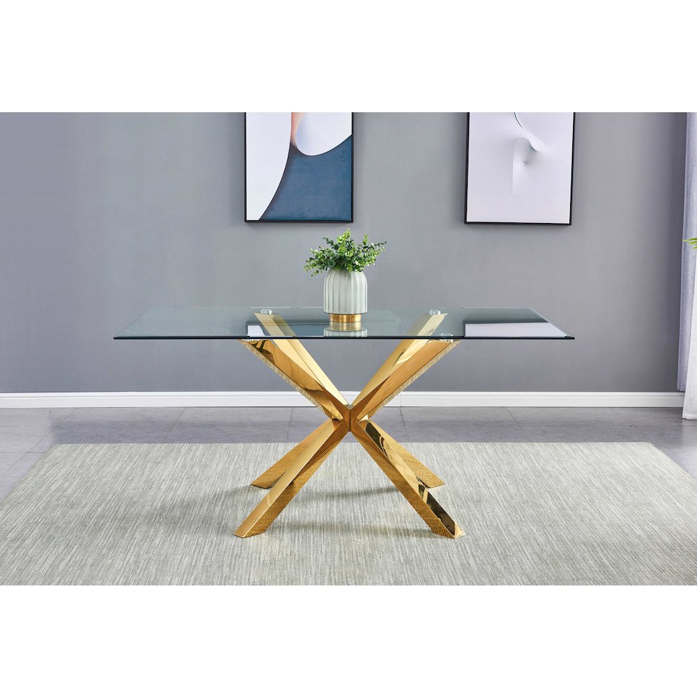 7 piece dining set- Rectangular dining table with 6 Cream side chairs