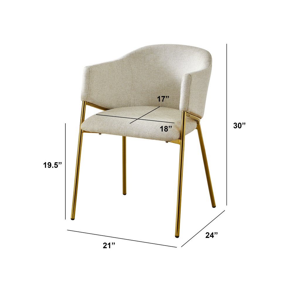 7Pc Rectangle Glass Dining Table With 6 Beige Side Chairs