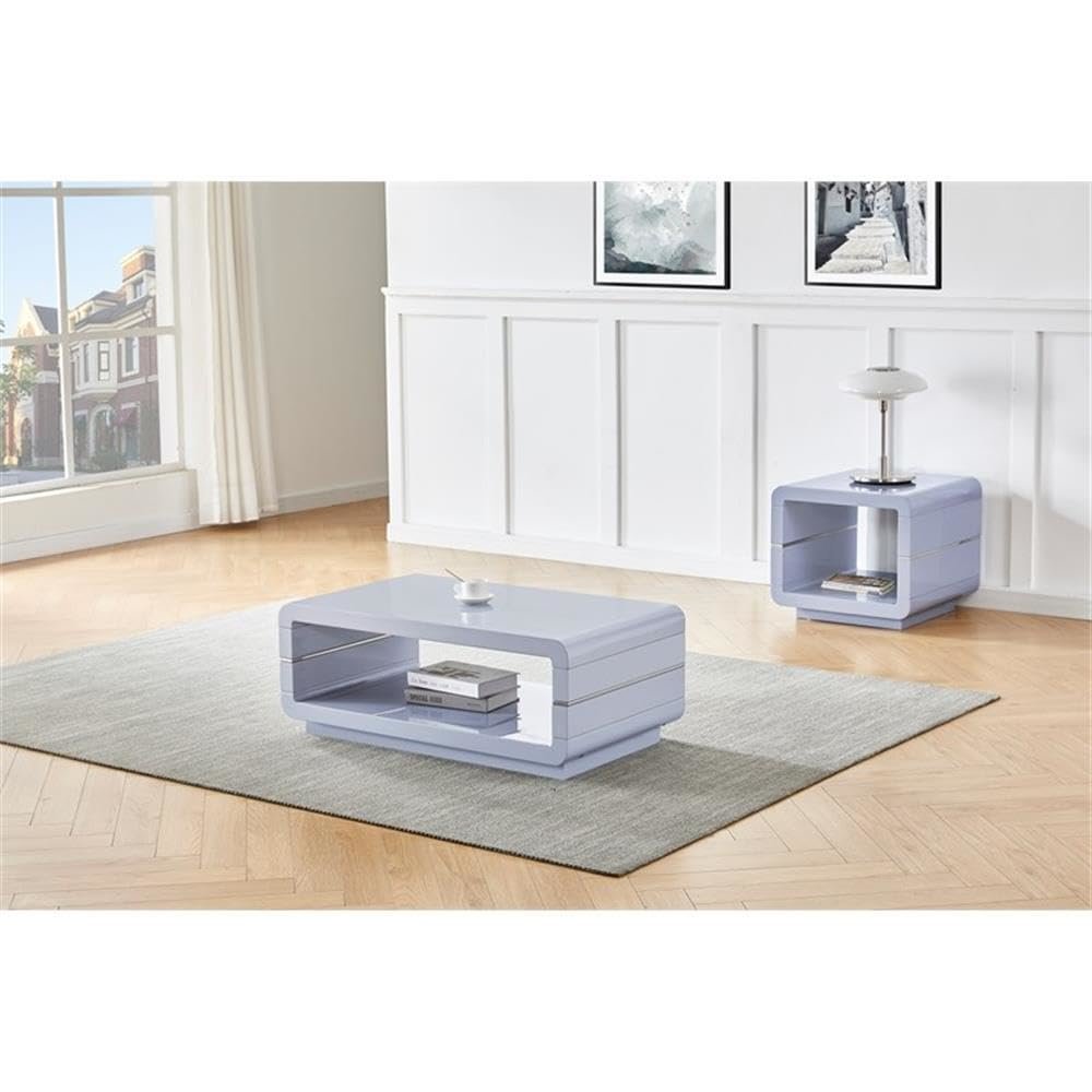 2pc Coffee set in High Gloss Light Gray