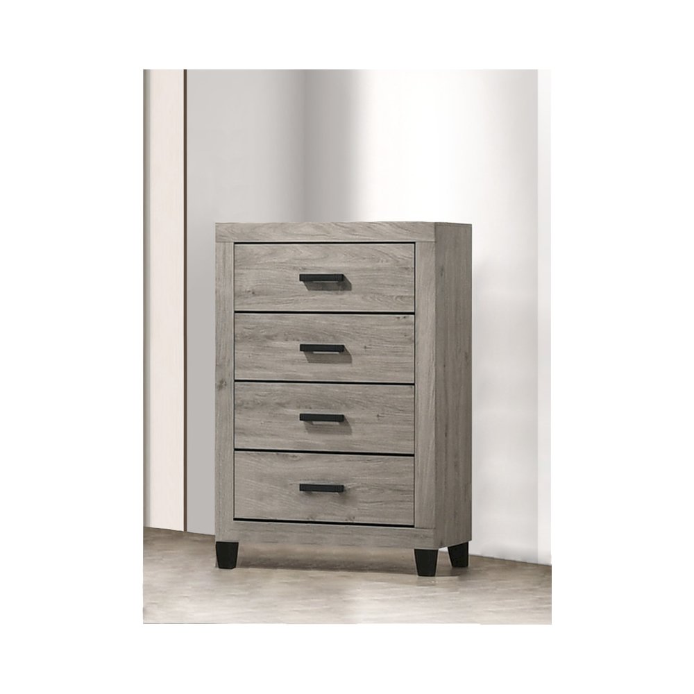 Light grey 4-draer bedroom chest