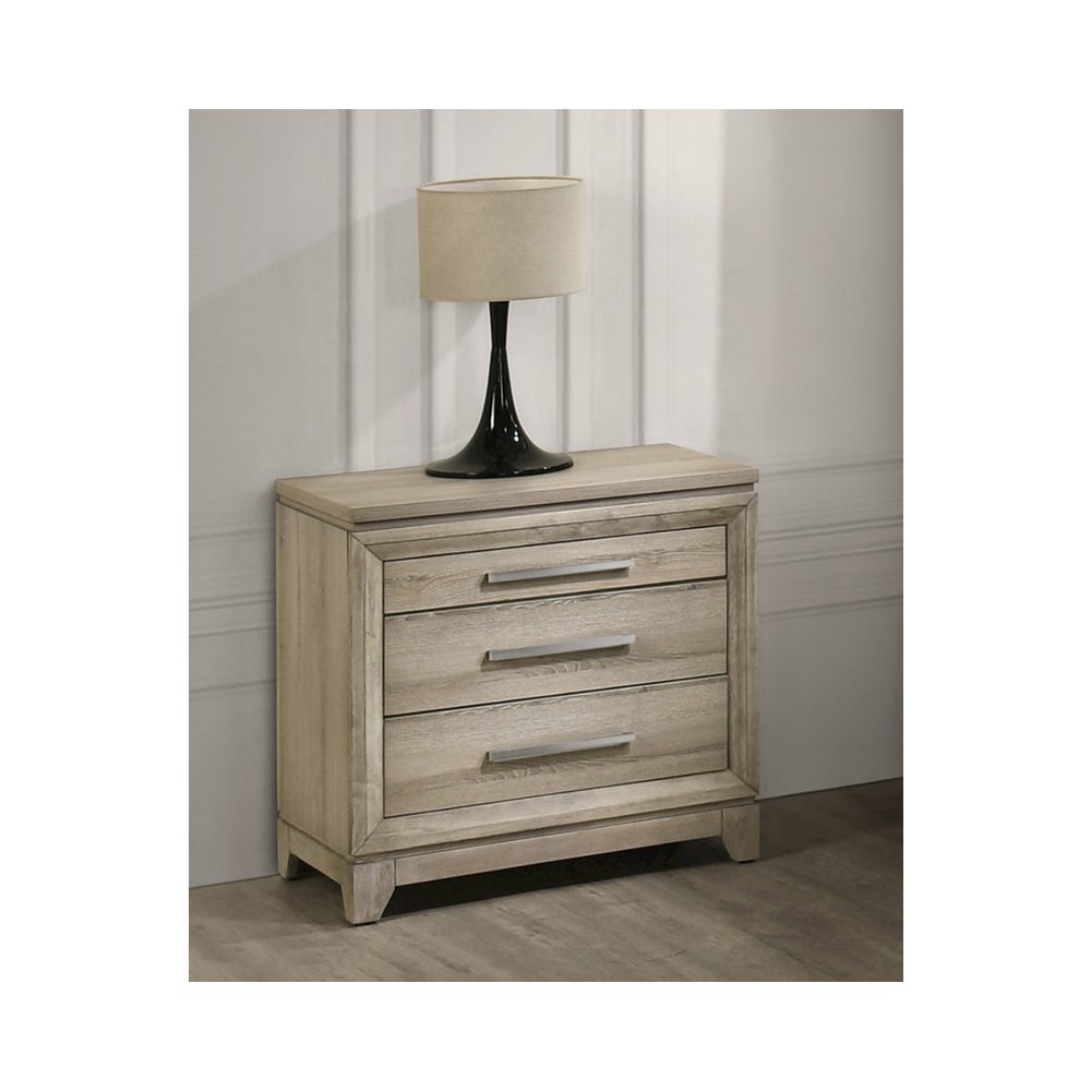 2pc Eastern King Panel Bedroom Set Weathered Greige (Bed