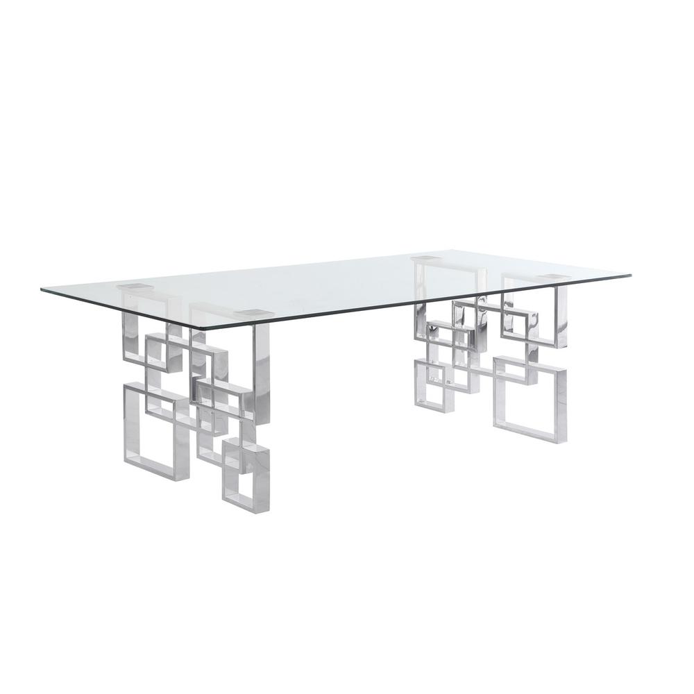 9-piece glam dining set with 8 Navy blue chairs and one 95″  glass  table