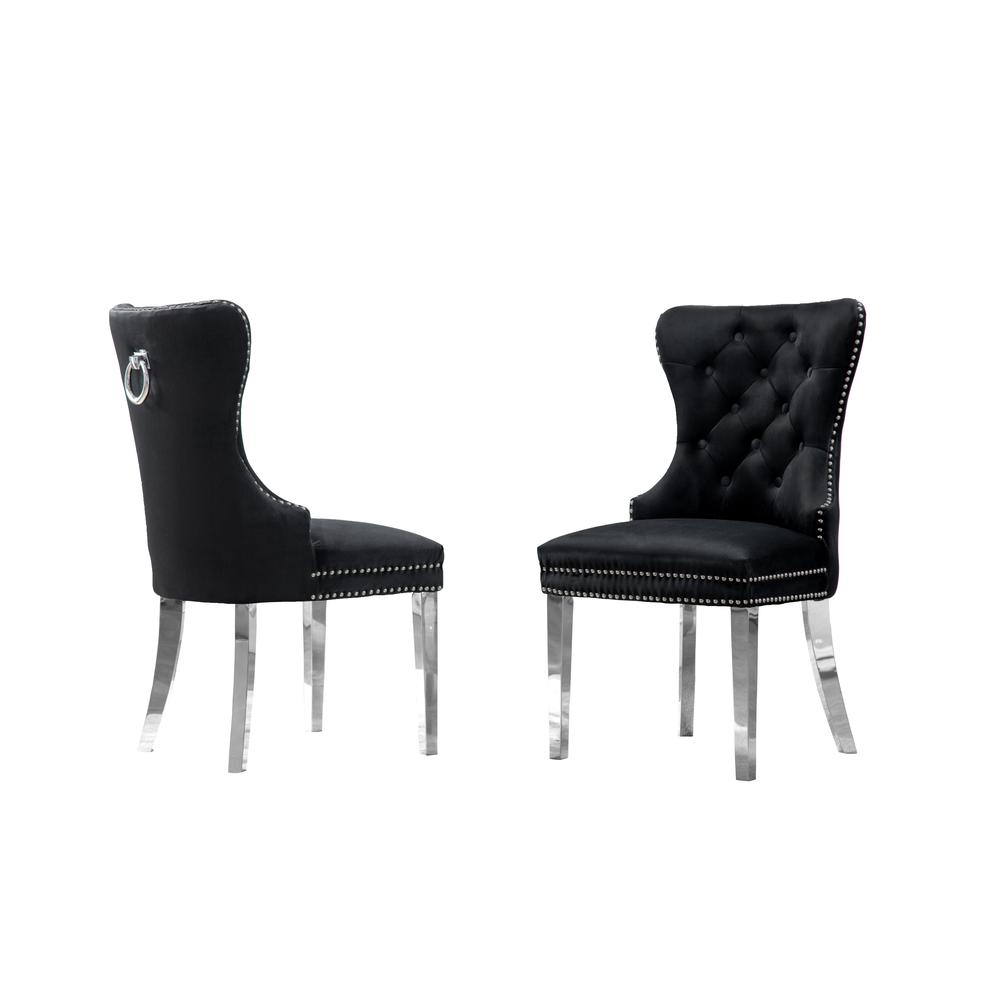 White Marble Round 5 piece Dining Set Ring Chairs in Black Velvet – Lazy Susan