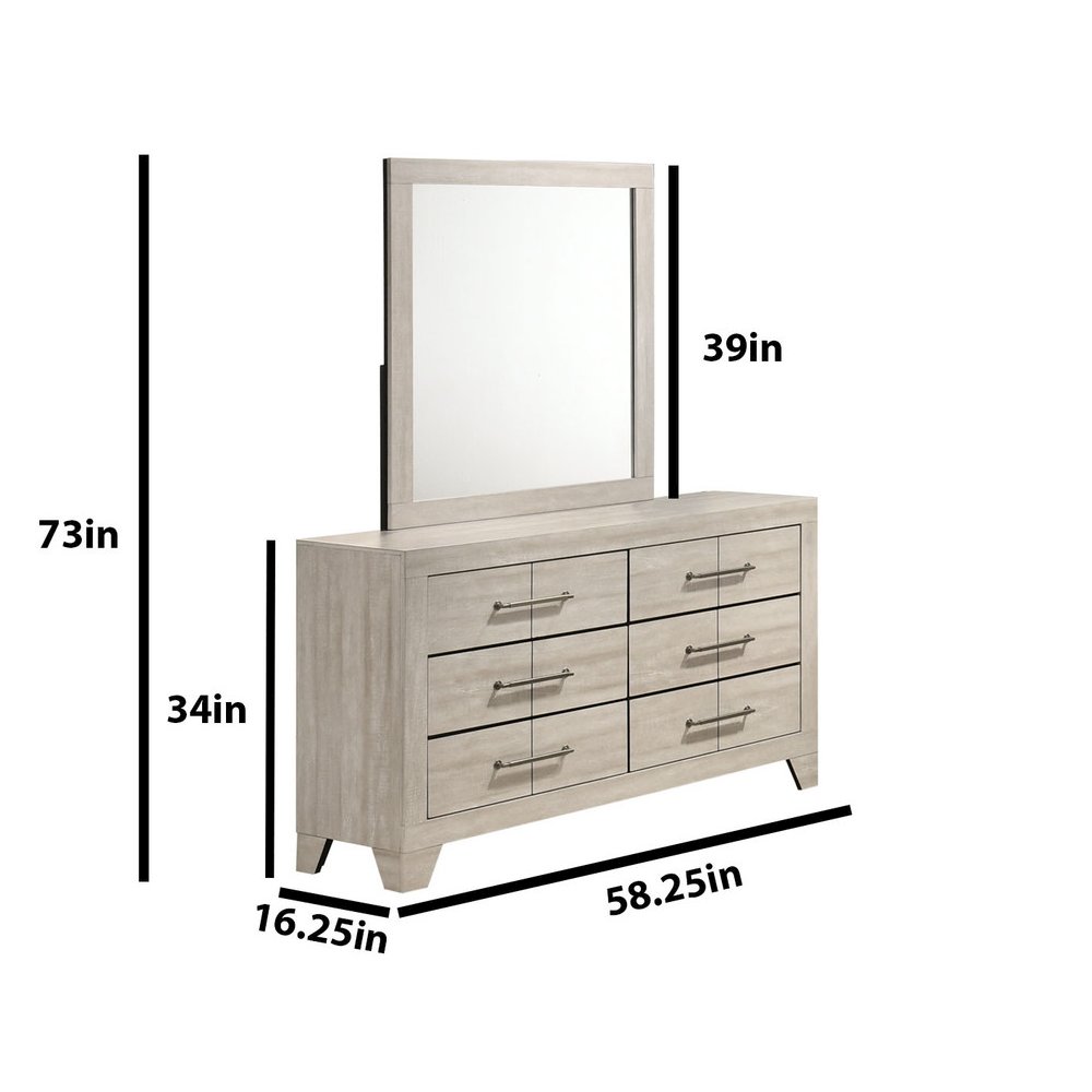 4pc Queen Panel Bedroom Set Rustic Gray Oak color