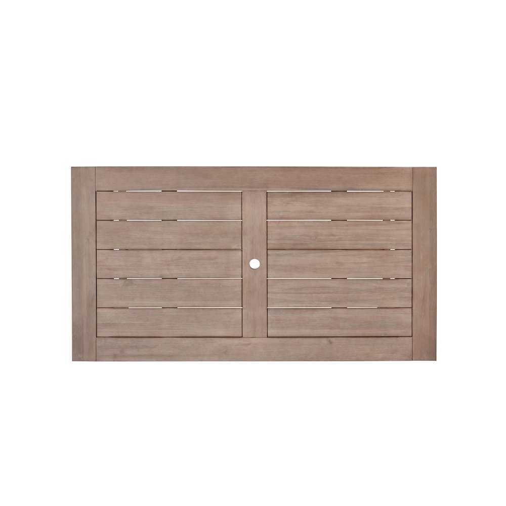 Outdoor Patio Dining Table – Rectangular Light Oak Acacia Wood Frame Table