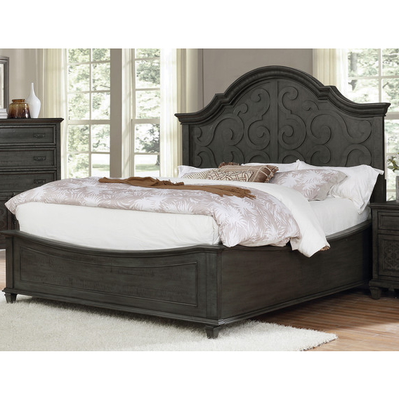 Panel California King Bed in Rustic Grey