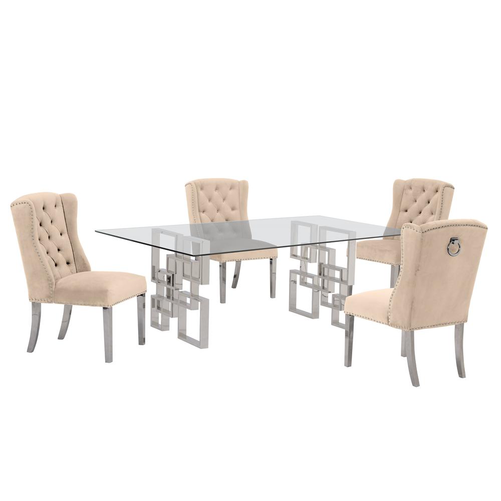 Stainless Steel 5 Piece Dining Set