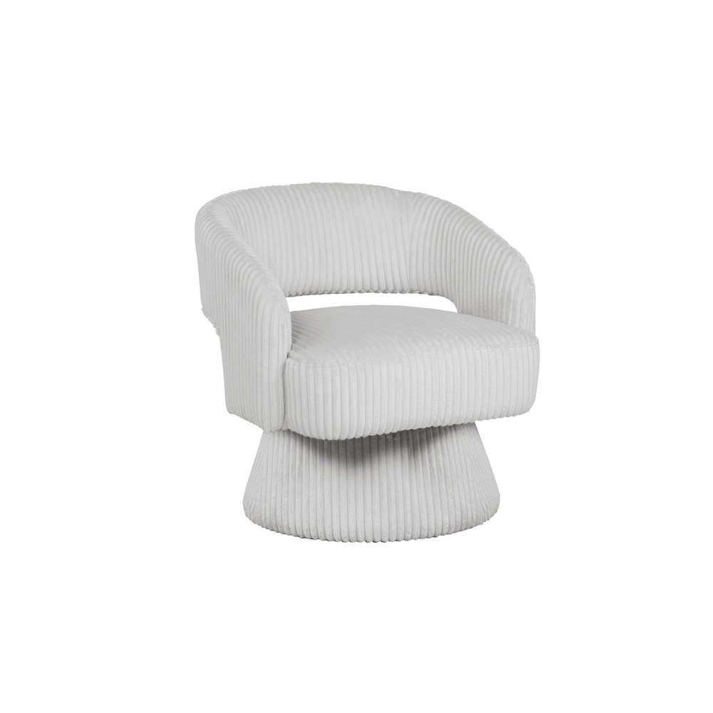 Light Gray Velvet Swivel Accent Barrel Chair