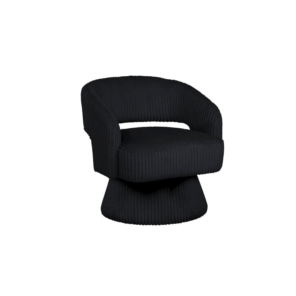 Black Velvet Swivel Accent Barrel Chair
