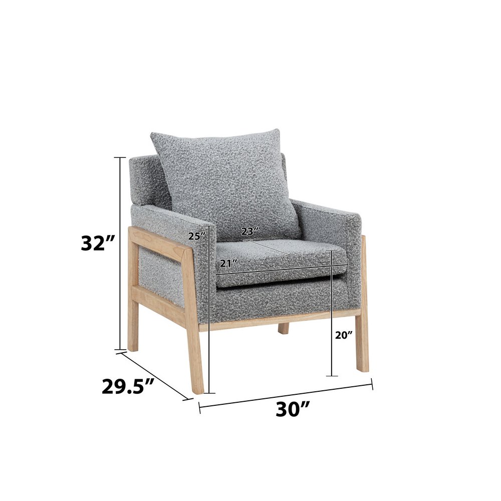 Rich Gray Boucle Accent Arm Chair