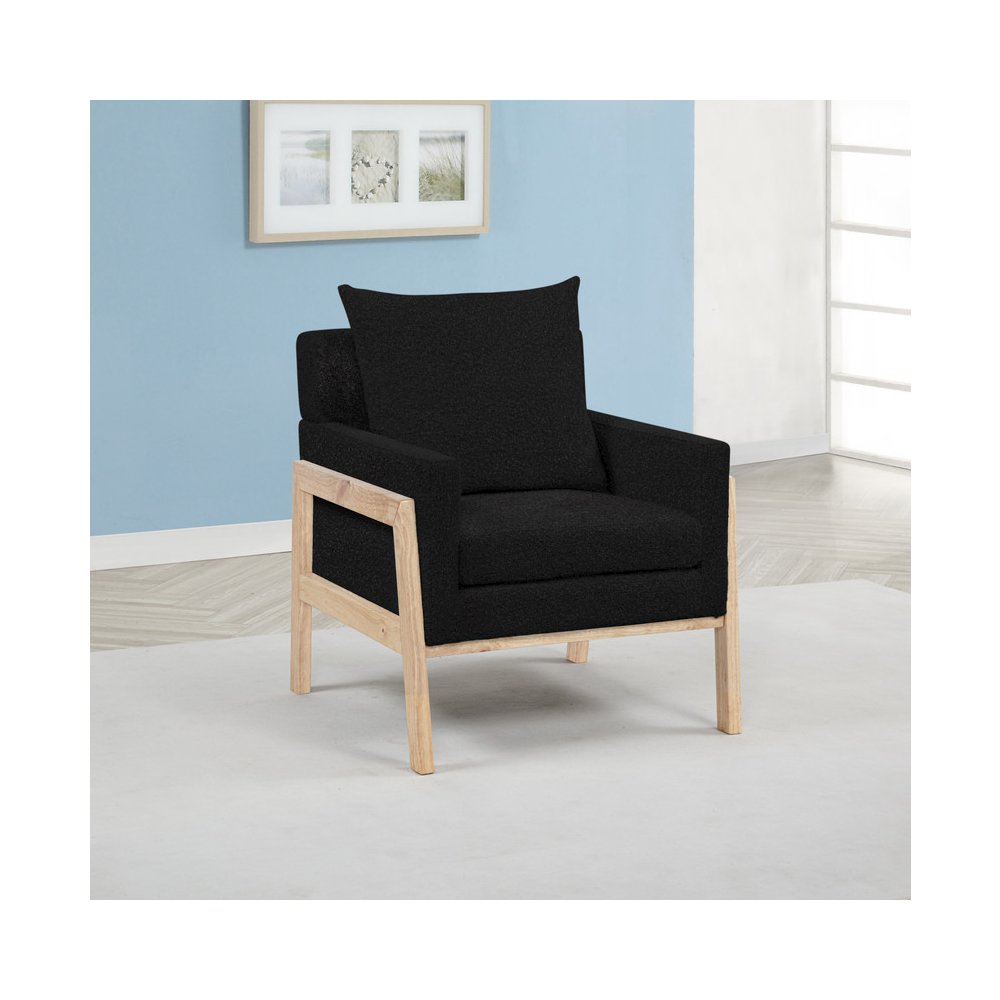 Black Boucle Accent Arm Chair