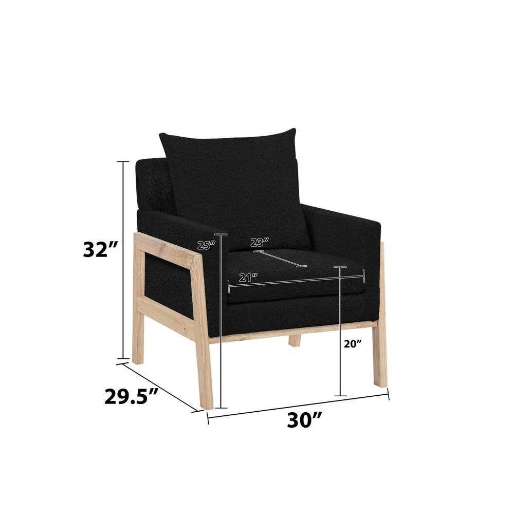 Black Boucle Accent Arm Chair