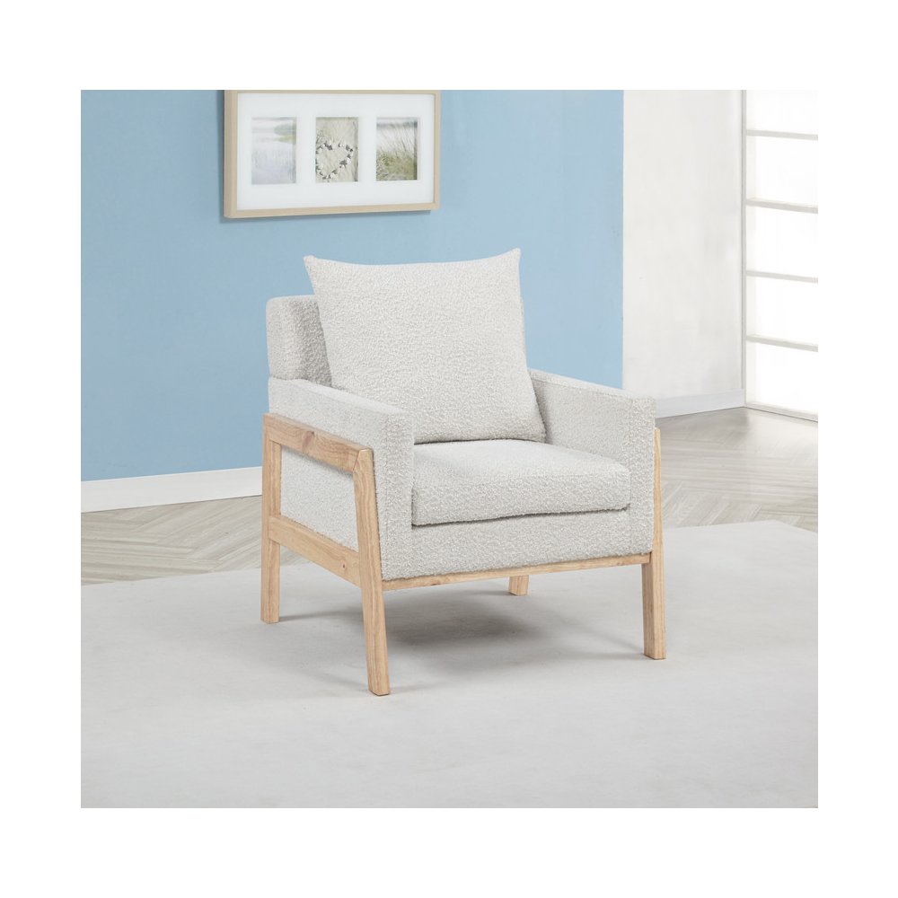 Cream Boucle Accent Arm Chair