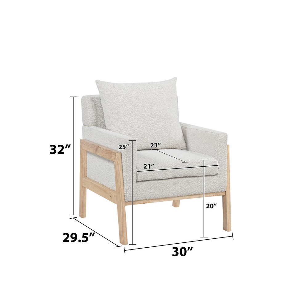 Cream Boucle Accent Arm Chair