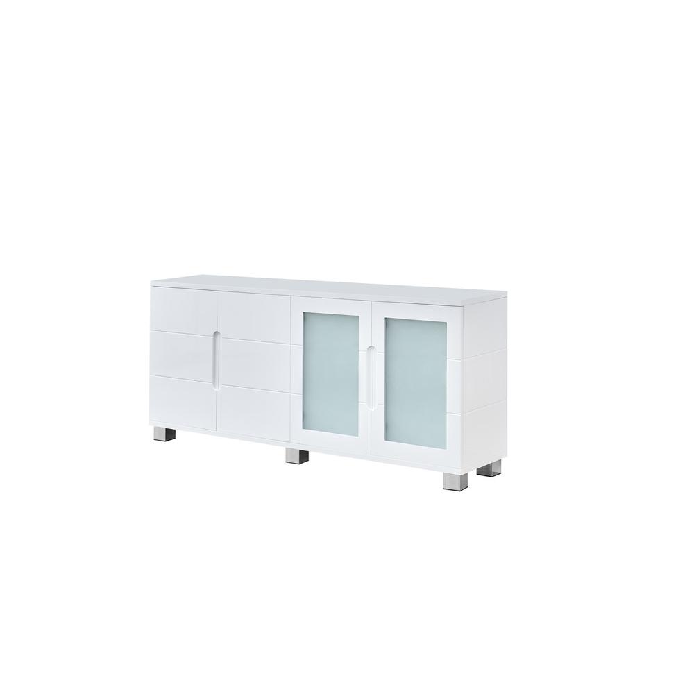 High Gloss White 4 door server