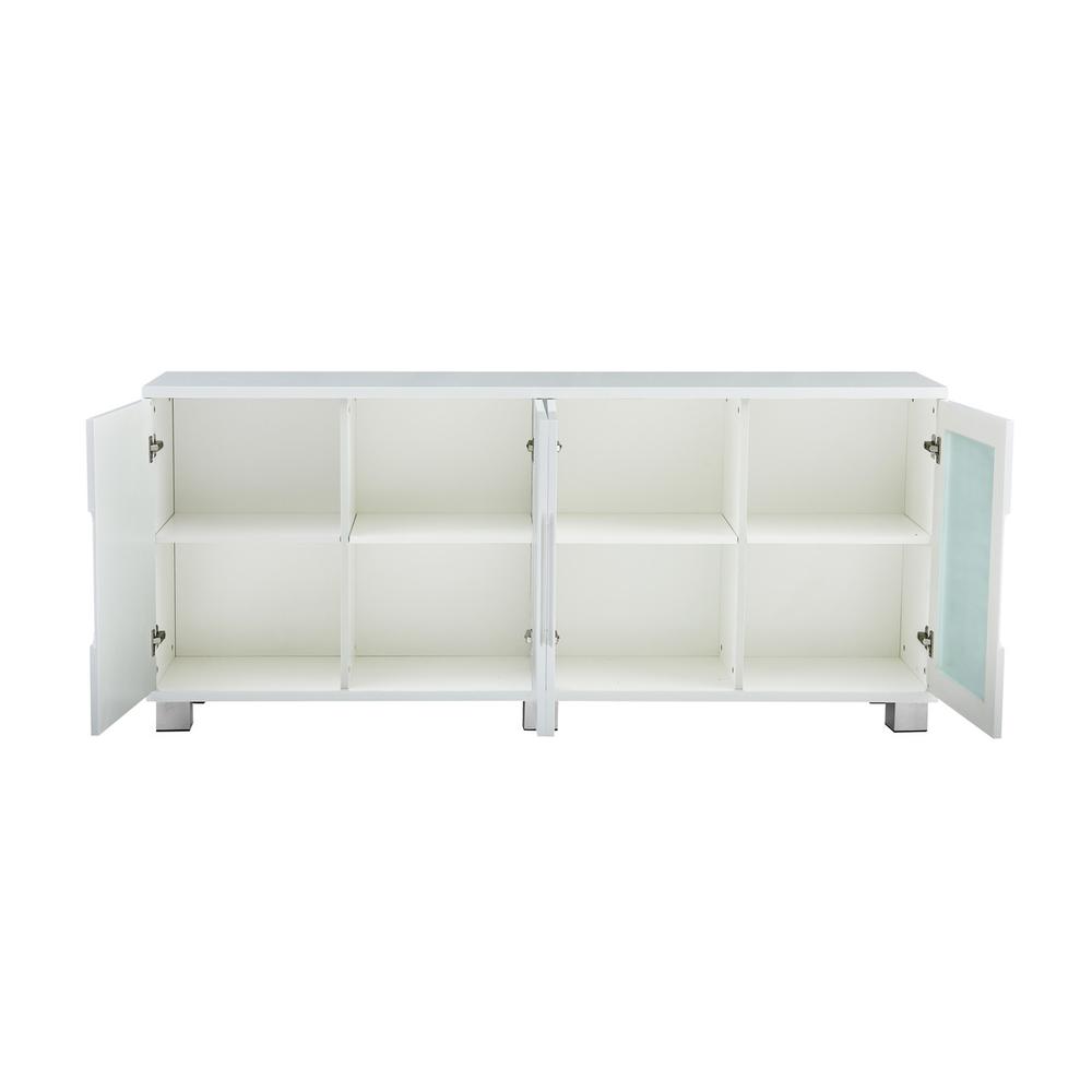 High Gloss White 4 door server