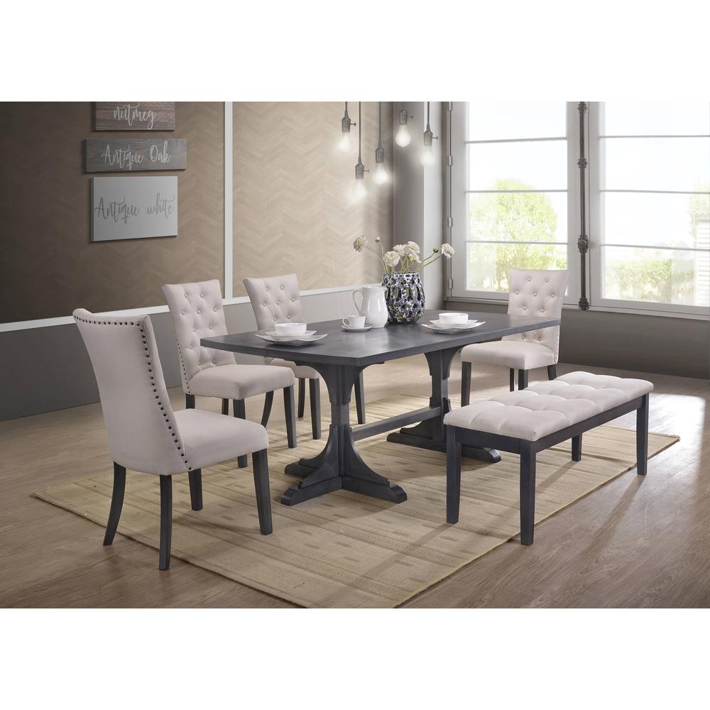 Classic 6pc Dining Set with Weathered Gray Dining Table