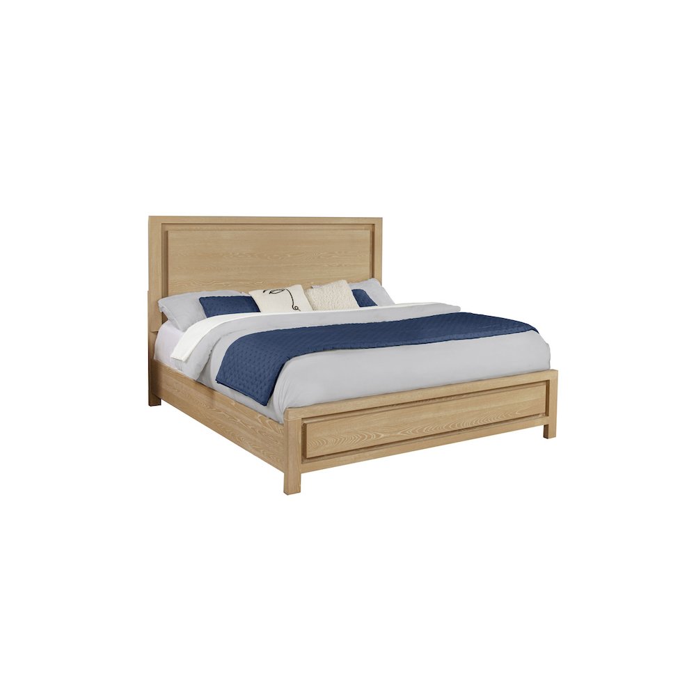 Eastern King Rubber Wood Light Oak Natuiral Finish Bed Frame
