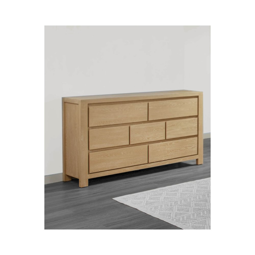 Rubber Wood Light Oak Natuiral Finish Dresser