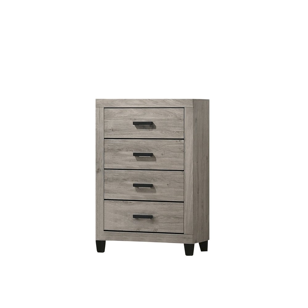 Light grey 4-draer bedroom chest