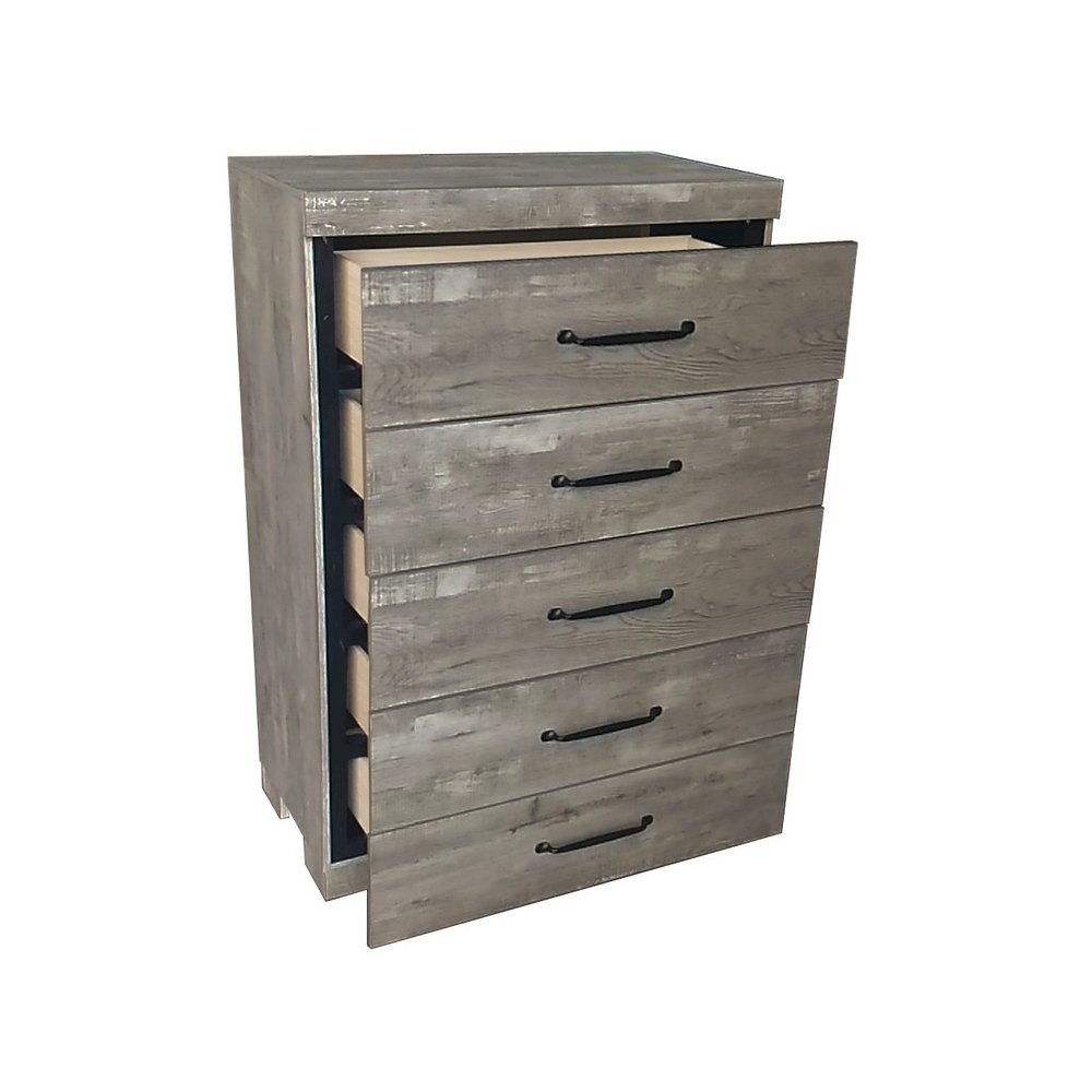 Modern 5-Drawer Chest In Antique Gray Color