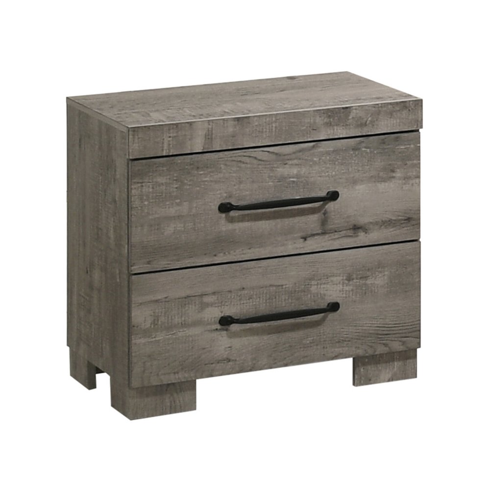 Modern 2-Drawer Nightstand In Antique Gray Color