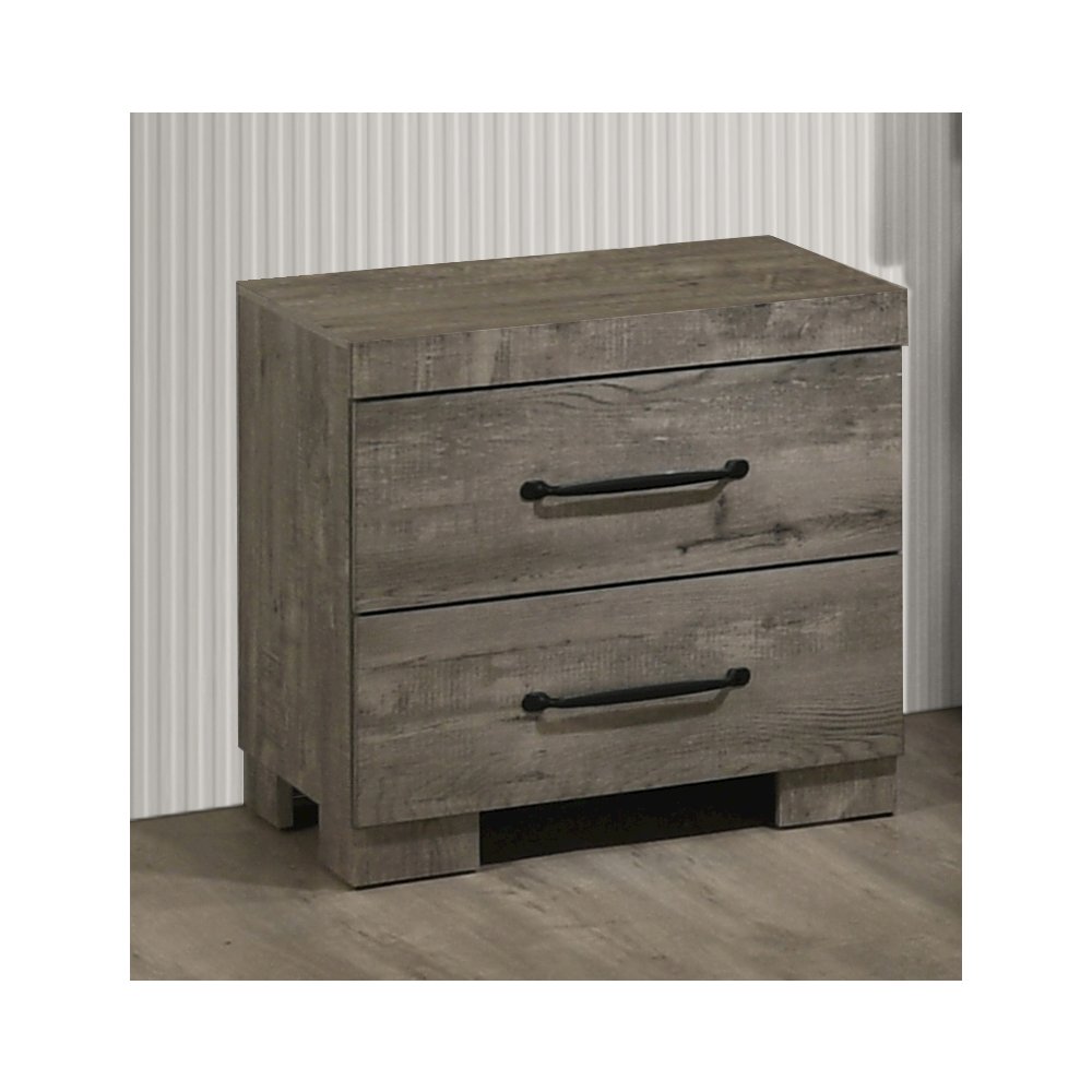 Modern 2-Drawer Nightstand In Antique Gray Color