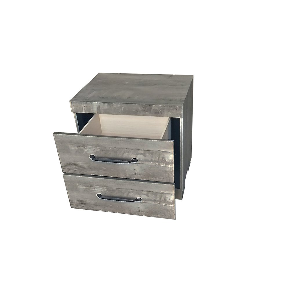 Modern 2-Drawer Nightstand In Antique Gray Color