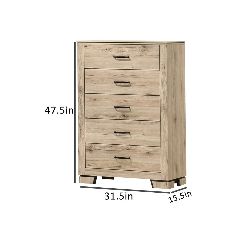 Light Oak 5-Drawers Chest