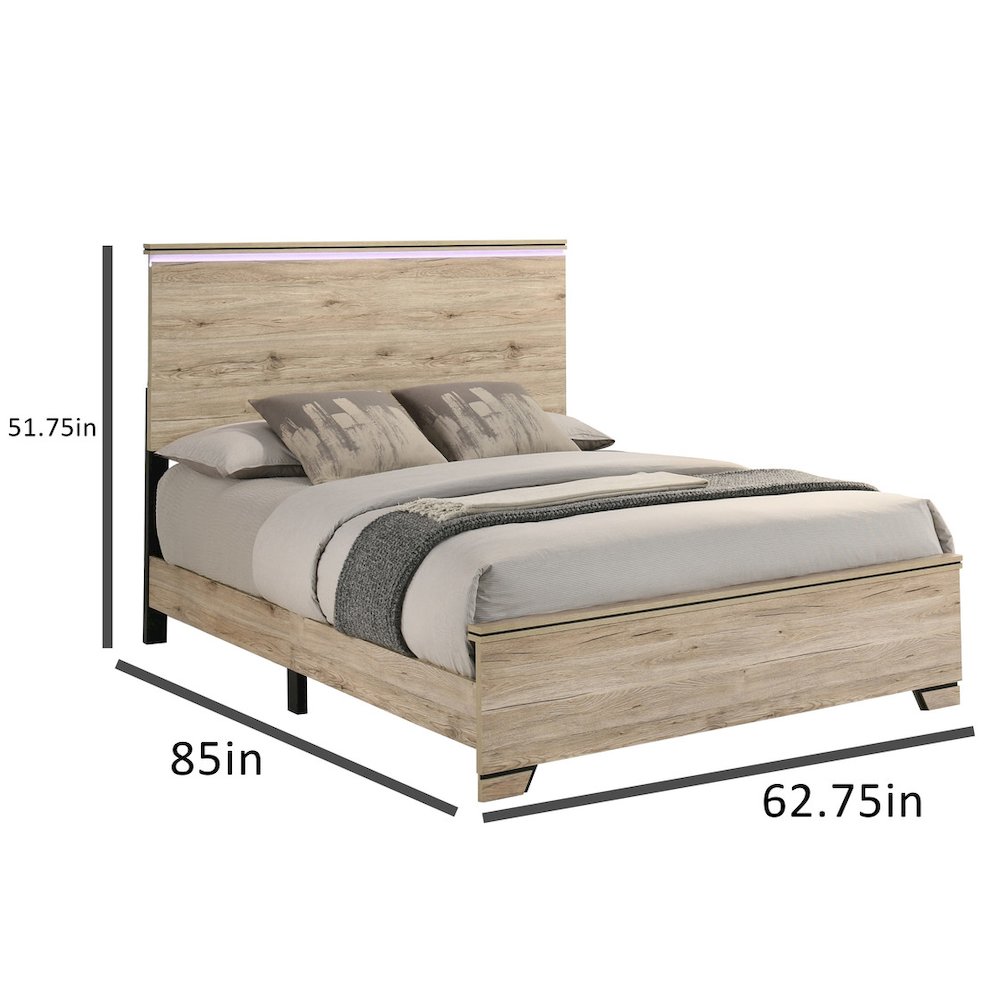 Queen Panel Bed  Light Oak