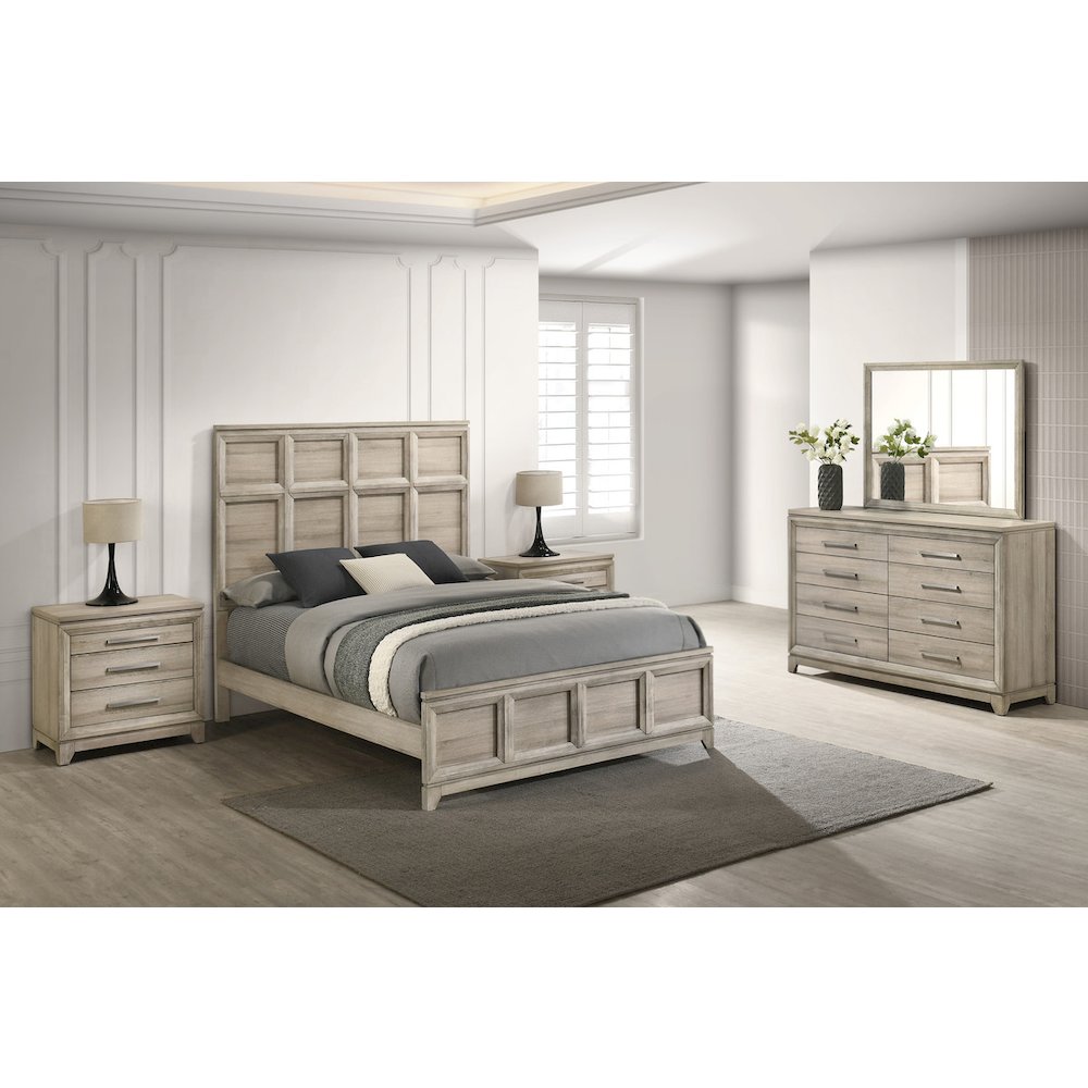 5pc King Panel Bedroom Set Weathered Greige (Bed