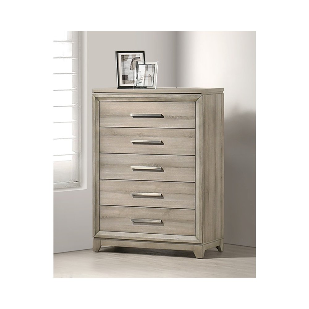 Weathered Greige 5-Drawers Chest
