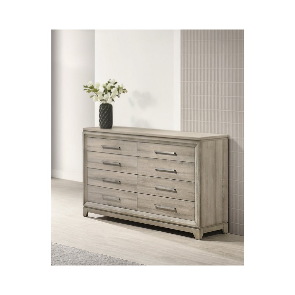Weathered Greige 6-Drawers Dresser