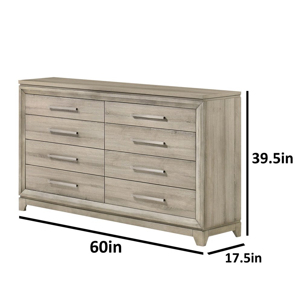 Weathered Greige 6-Drawers Dresser