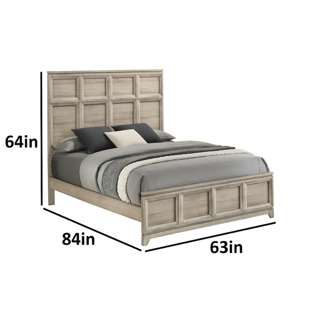 Queen Panel Bed Weathered Greige