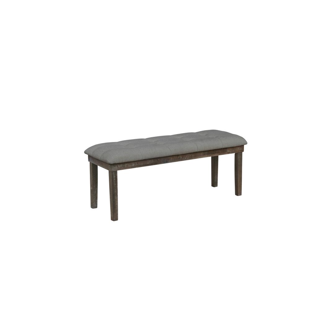 Classic Upholstered Dining Bench Tufted in Linen Fabric