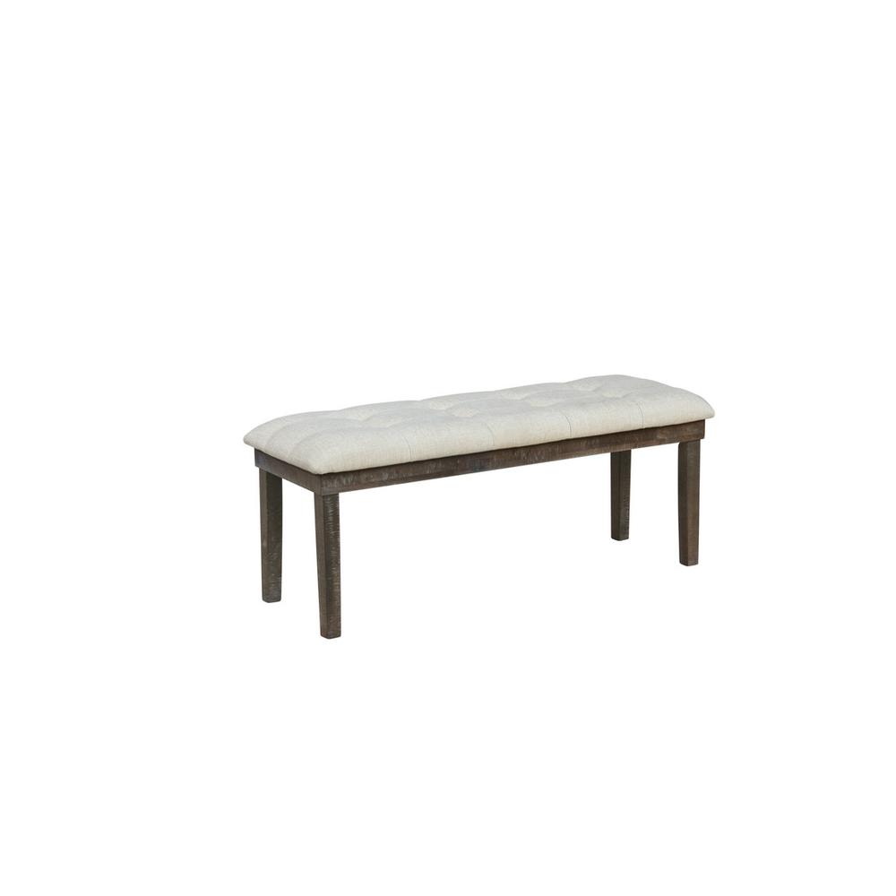 Classic Upholstered Dining Bench Tufted in Linen Fabric