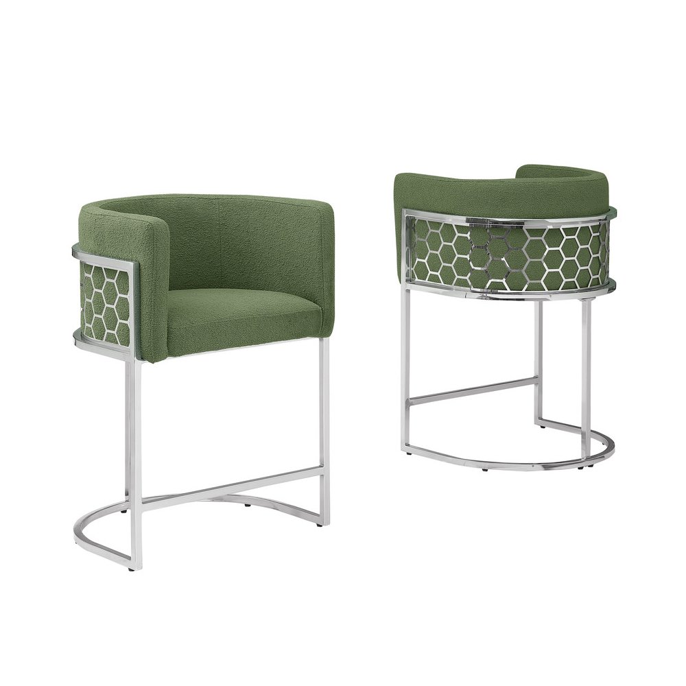 Green With Silver Barstool