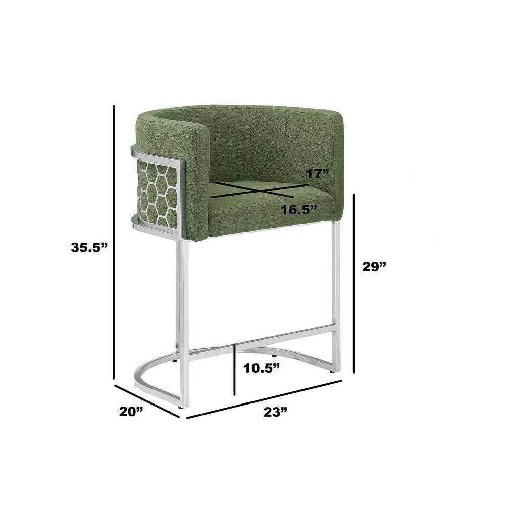 Green With Silver Barstool