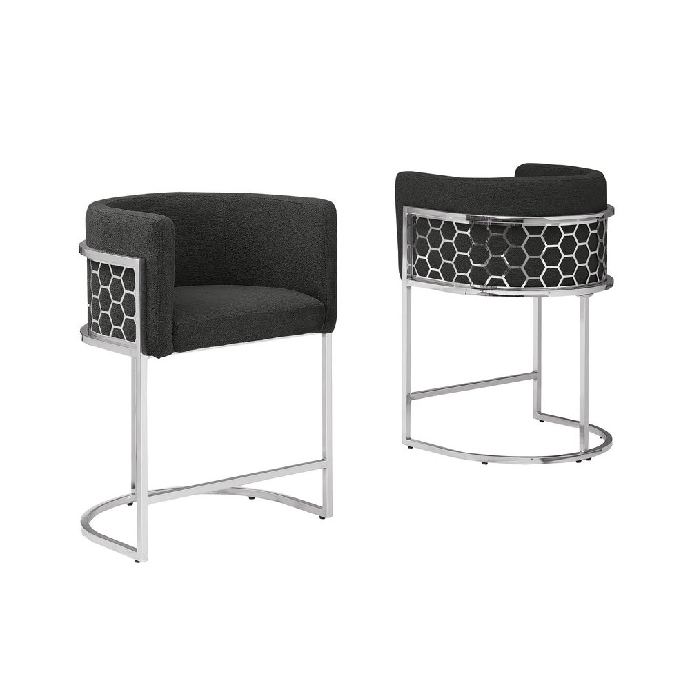 Black With Silver Barstool