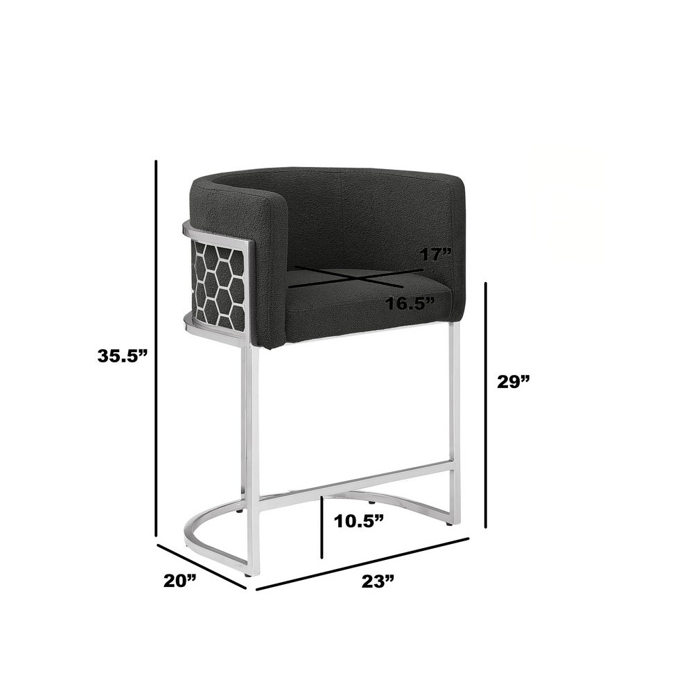 Black With Silver Barstool