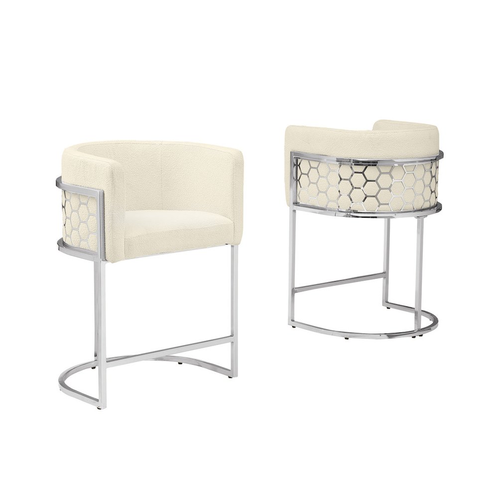 Cream With Silver Barstool