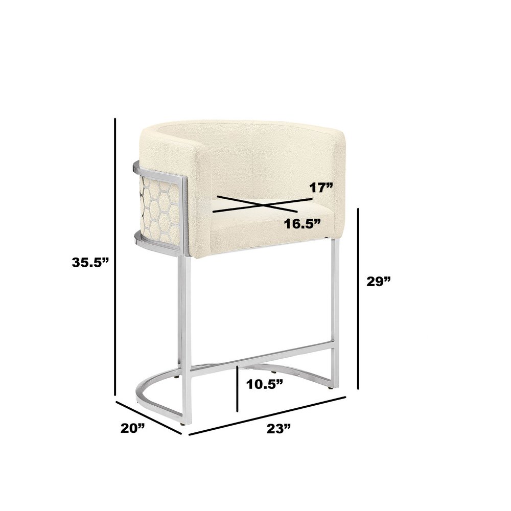 Cream With Silver Barstool