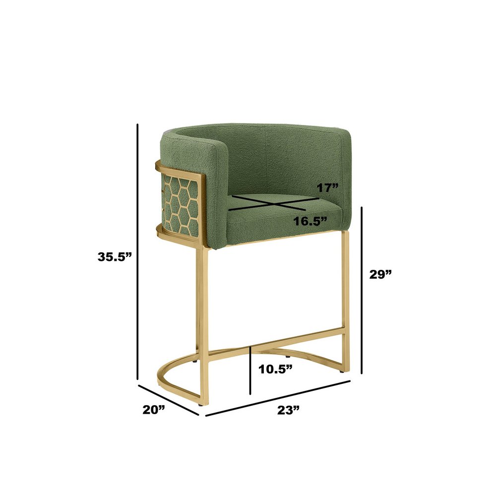 Green With Gold Barstool