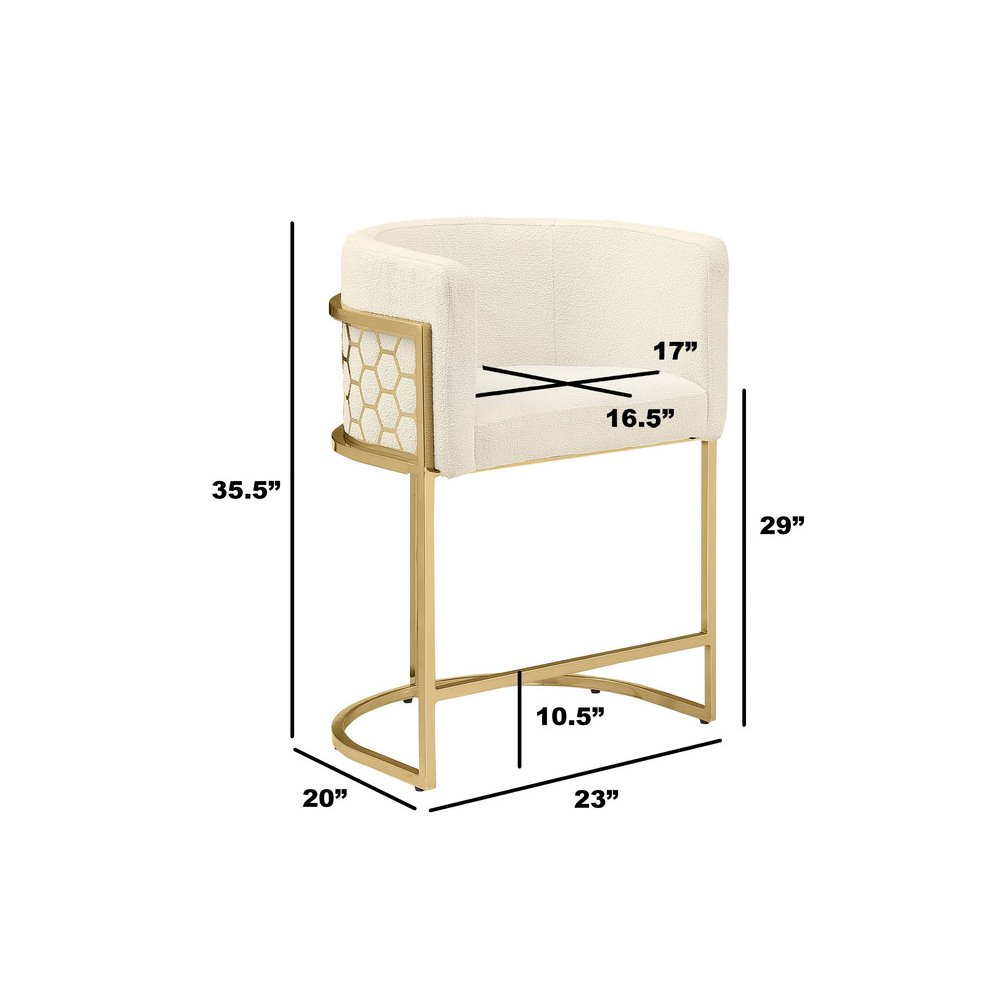 Cream With Gold Barstool